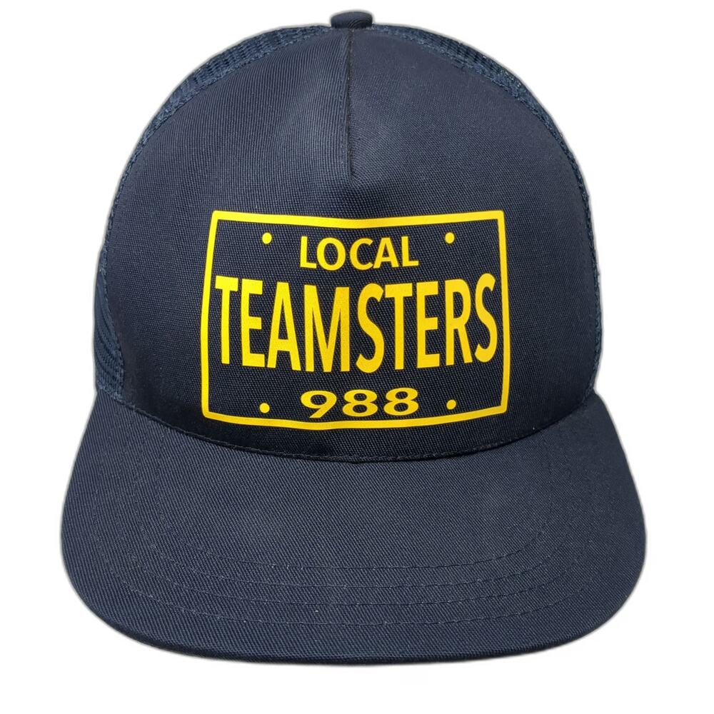 Unionwear Local Teamsters 988 Trucker Hat Blue One Size Snapback Made in USA